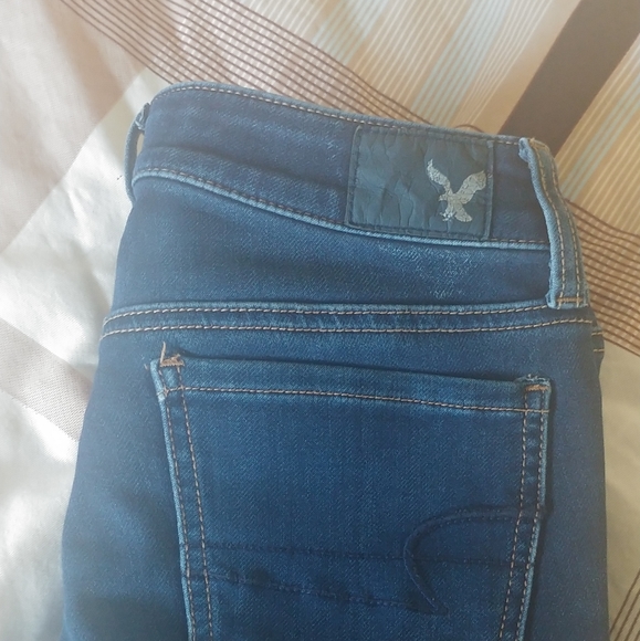 American Eagle blue super stretch jeggings (Size 0) - Picture 1 of 2